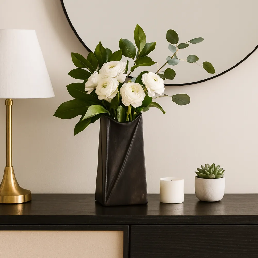 VERABROOK GRAY VASE 12 (IN)
