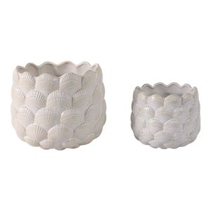HARKENCREST SET OF 2 WHITE PLANTER 8 (IN) 4