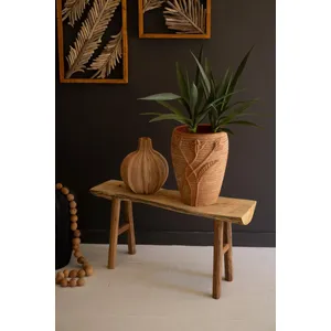 Rustic Willow Wood and Silk Tree Bench 3