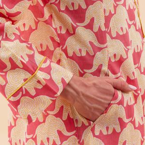 Elephants Pink Cotton Night Shirt 9