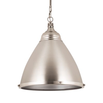 Katelyn 15″ Wide 1-Light Pendant - Brushed Steel