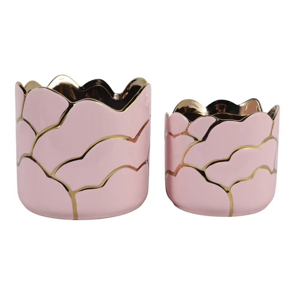 BRIGHTONROSE SET OF 2 PINK PLANTER 7 (IN)