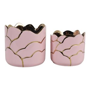 BRIGHTONROSE SET OF 2 PINK PLANTER 7 (IN) 1