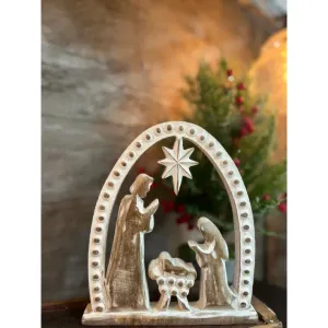 Wooden Beaded Nativity 9x8in 1