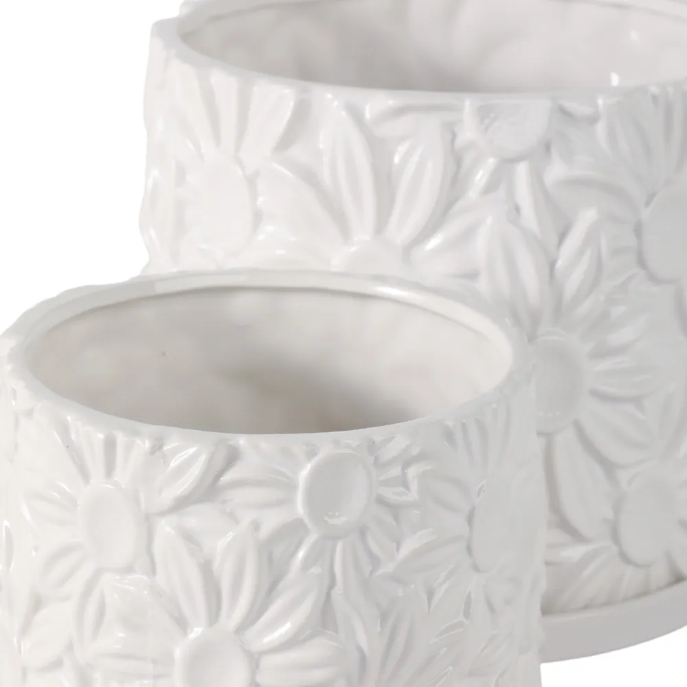 BOWENHAVEN SET OF 2 WHITE PLANTER 7 (IN)