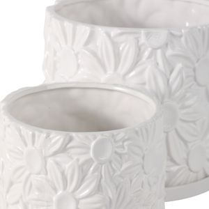 BOWENHAVEN SET OF 2 WHITE PLANTER 7 (IN) 7