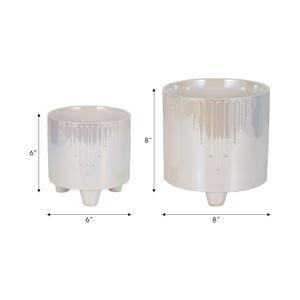 BISHOPTON SET OF 2 IVORY PLANTER 8 (IN) 9