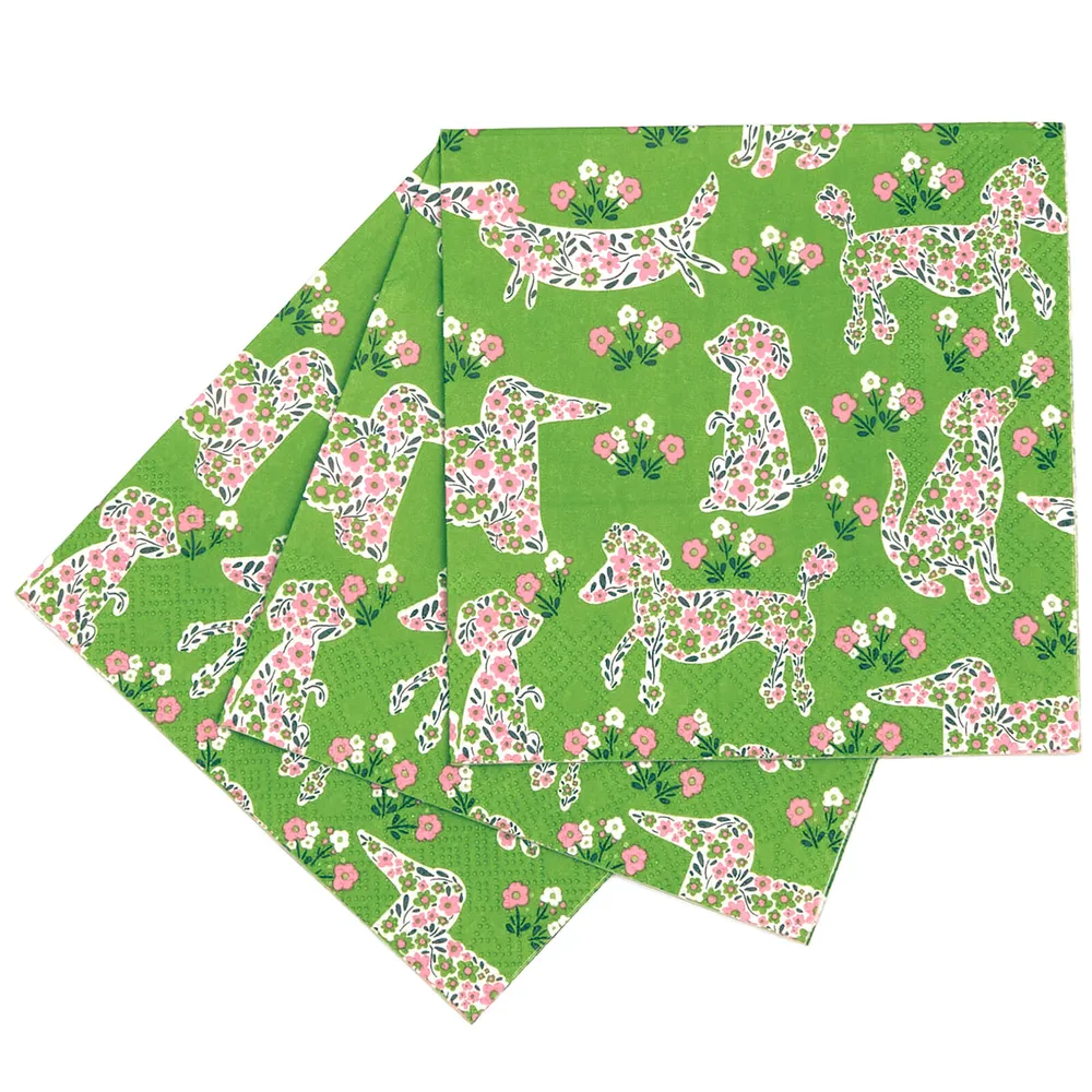 Petals & Paws Paper Cocktail Napkin (Pack of 25)