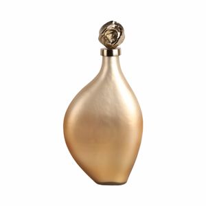 BAKERSHAW GOLD GLASS VASE 18 (IN) 5
