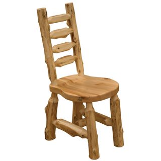 Cedar Bistro Ladder-back Log Side Chair - Coffee
