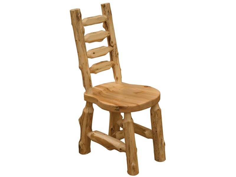 Cedar Bistro Ladder-back Log Side Chair - Coffee 2