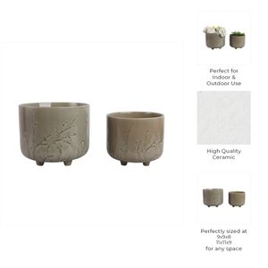 GARNETTHAM SET OF 2 GREEN PLANTER 10 (IN) 9