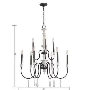 Brownell 30'' Wide 9-Light Chandelier - Anvil Iron 2