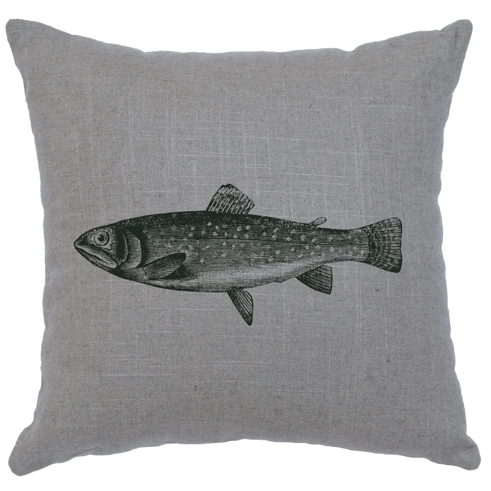 Image Pillow - Trout - Linen Gray
