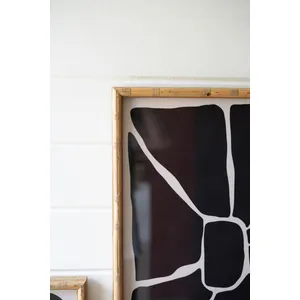 Set of 2 Black and White Framed Abstract Prints Under Glass 3