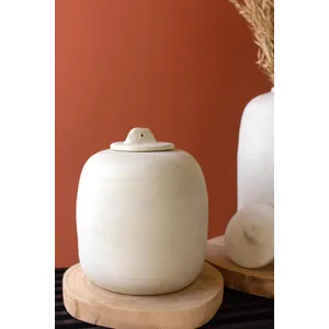 Set of 2 Ivory Ceramic Canisters 3