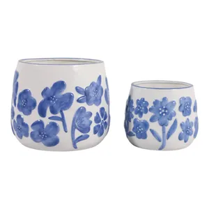 NICKGROVE SET OF 2 BLUE PLANTER 7 (IN) 1