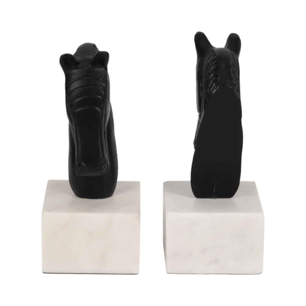 PARKERMOOR SET OF 2 BLACK BOOKENDS 8 (IN)