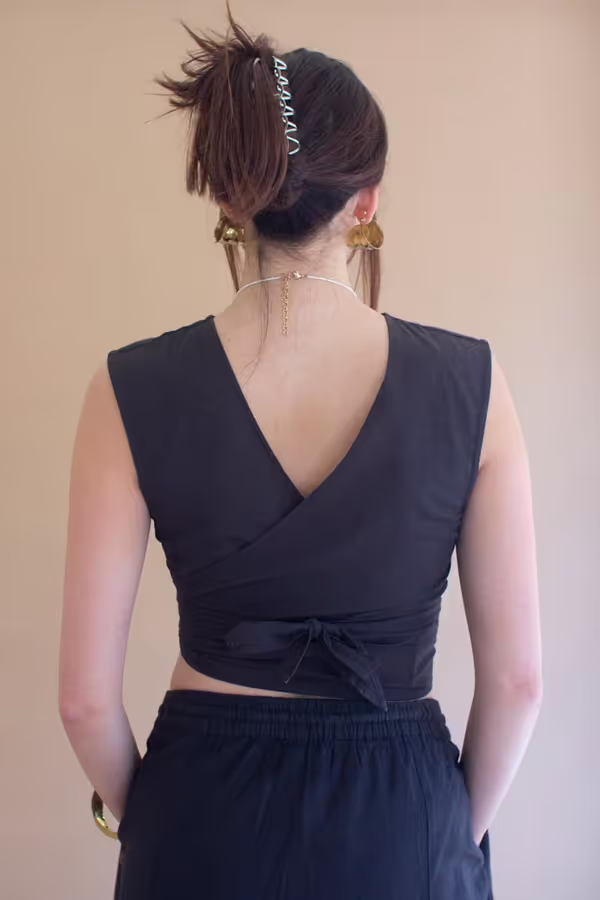 Convertible Wrap Blouse / Midnight