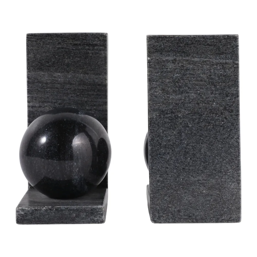 HELTONPORT SET OF 2 BLACK BOOKENDS 6 (IN)