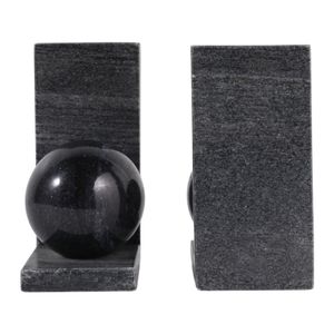 HELTONPORT SET OF 2 BLACK BOOKENDS 6 (IN) 6