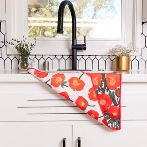 Icelandic Poppies Green Eco Kitchen Tea Towel 5