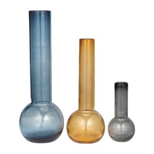 FIONACROSS BLUE GLASS VASE 19 (IN) 9