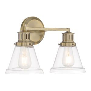 Alden 16.25'' Wide 2-Light Vanity Light - Antique Brass 1