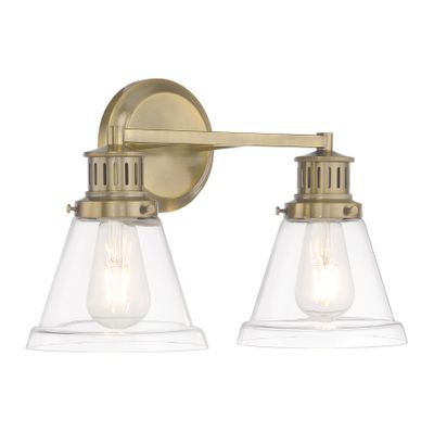 Alden 16.25″ Wide 2-Light Vanity Light - Antique Brass