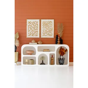 Textured White Console Cubby 1