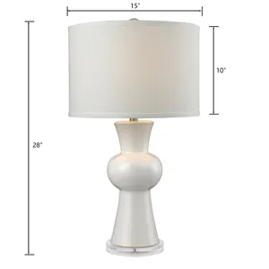 White Ceramic 28'' High 1-Light Table Lamp - Gloss White 2