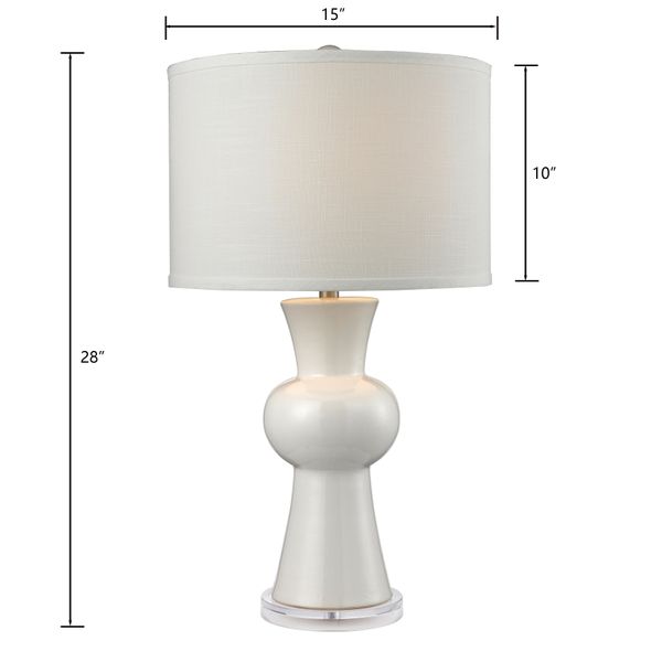 White Ceramic 28'' High 1-Light Table Lamp - Gloss White