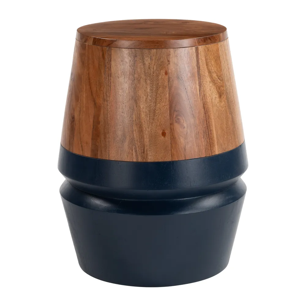Tornos Side Table Walnut & Deep Blue
