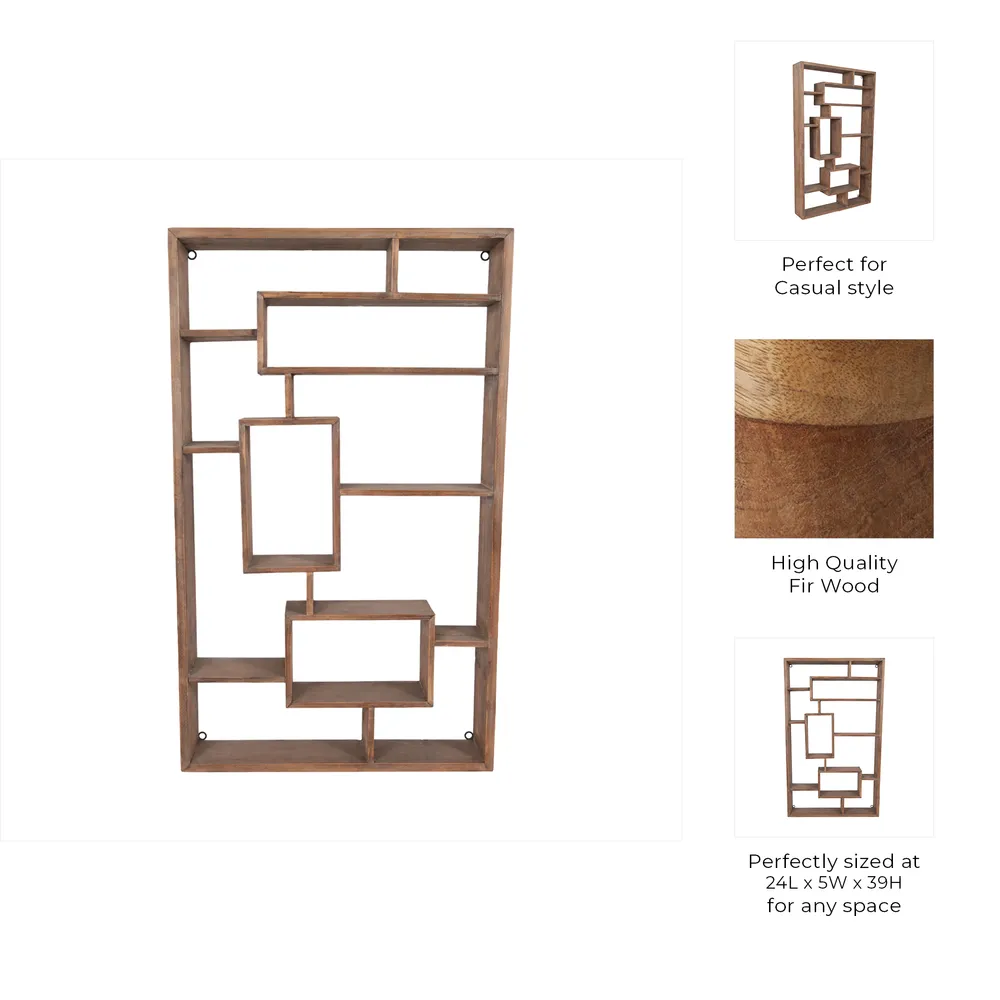RAFETON BROWN WALL SHELF 39 (IN)