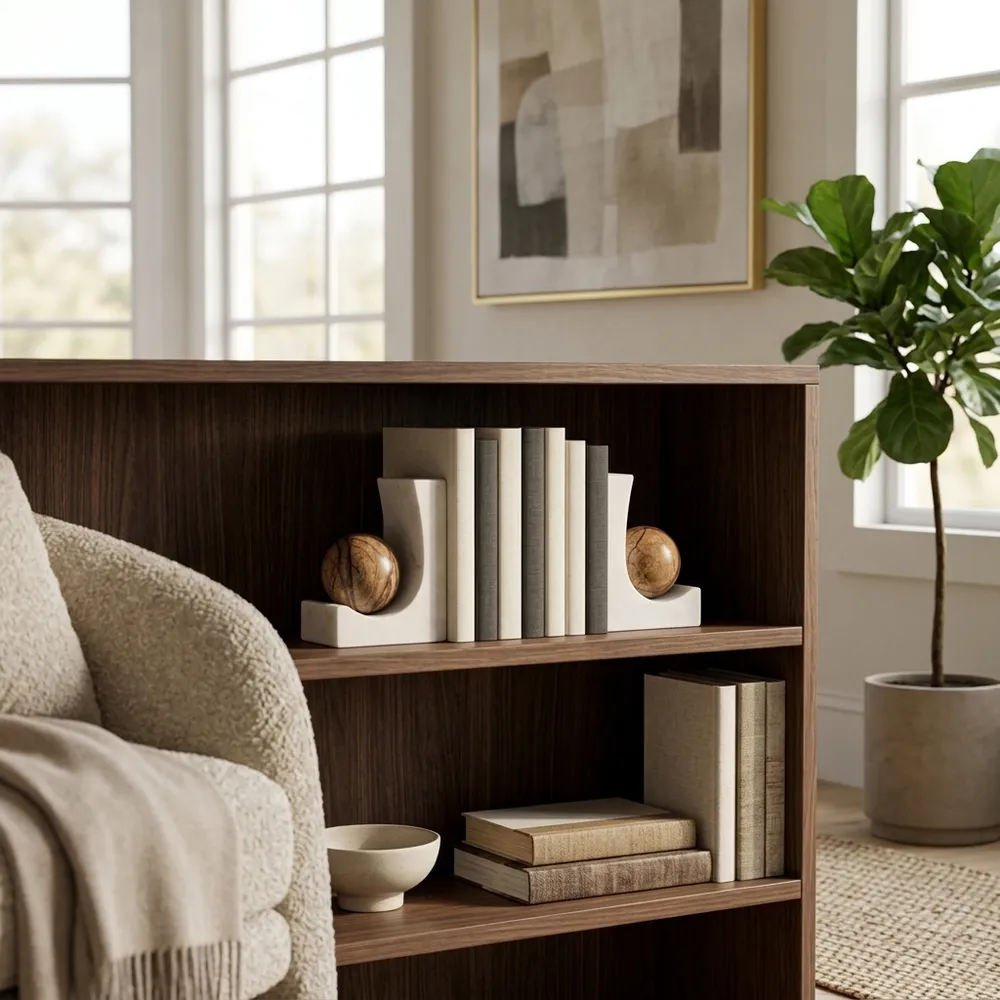 CLARAWELL SET OF 2 IVORY BOOKENDS 6 (IN)