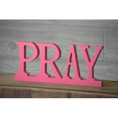 Bumpy Words PRAY PINK- 4.5in