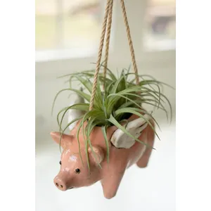 Ceramic Hanging Flying Pig Planter 2