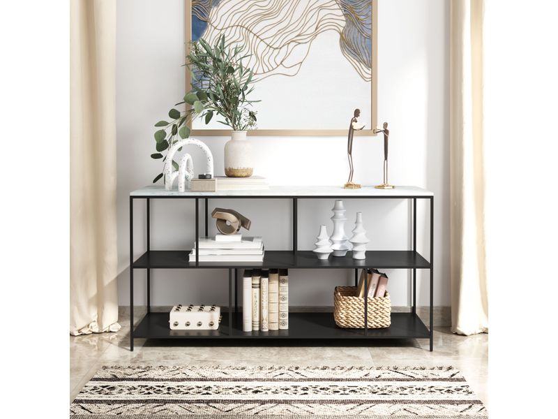 Singularity Console Table White & Black 2