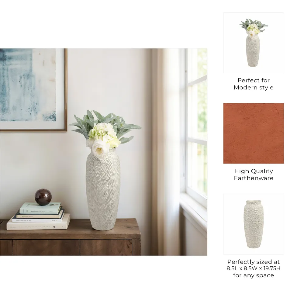 BENNETSIDE WHITE VASE 20 (IN)