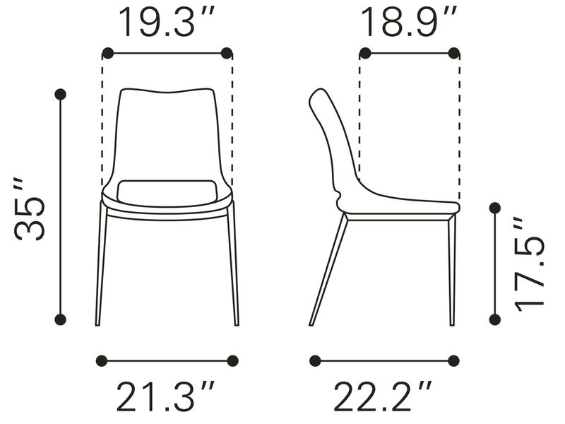 Ace Dining Chair Black & Silver 9