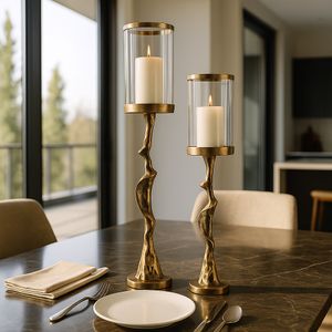 GARNETTMORE SET OF 2 GOLD CANDLE HOLDER 30 (IN) 12