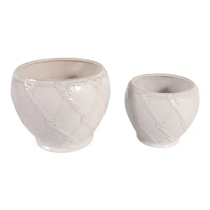 HARDWICKGATE SET OF 2 IVORY PLANTER 10 (IN) 5
