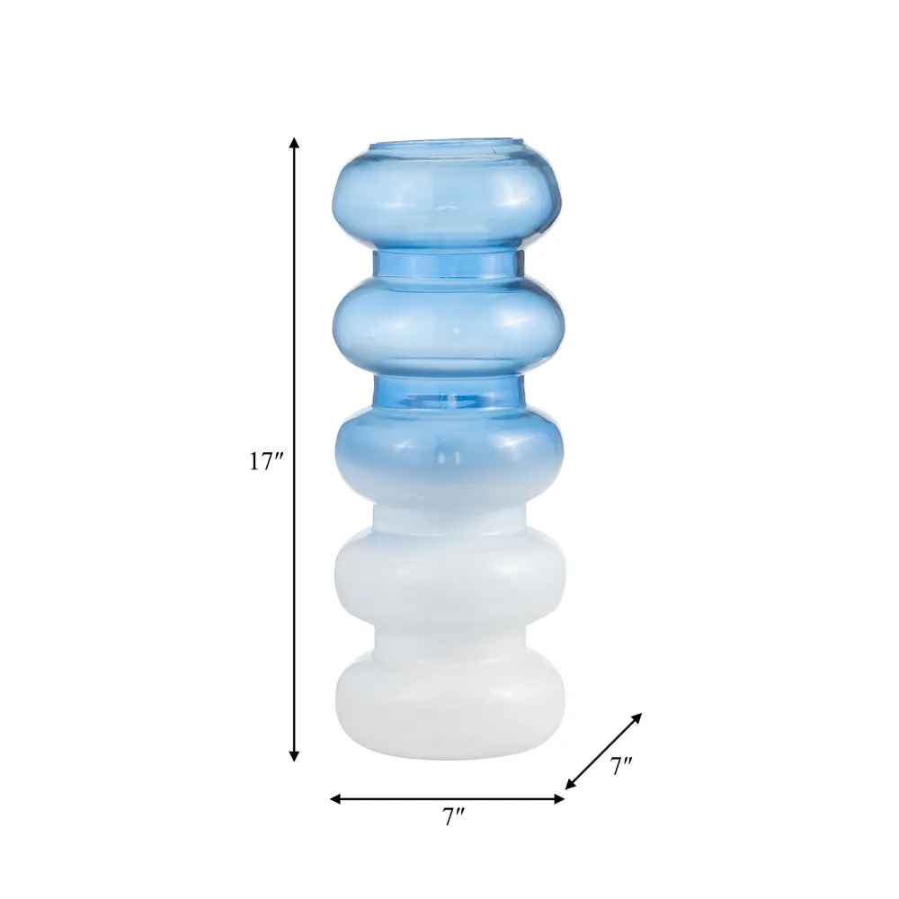 HARLOWFIELD BLUE GLASS VASE 17 (IN)
