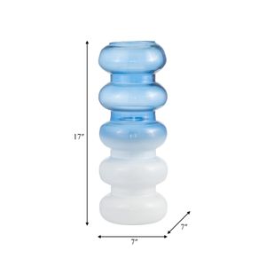 HARLOWFIELD BLUE GLASS VASE 17 (IN) 8