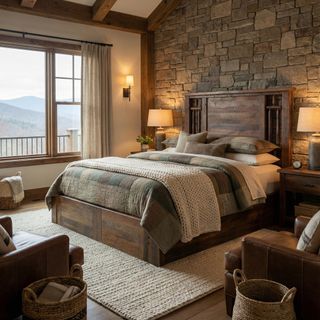 Appalachian Windowpane Platform Bed - Double