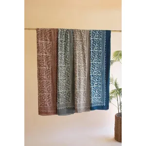 Set of 4 Mudblock-Printed Scarves 1