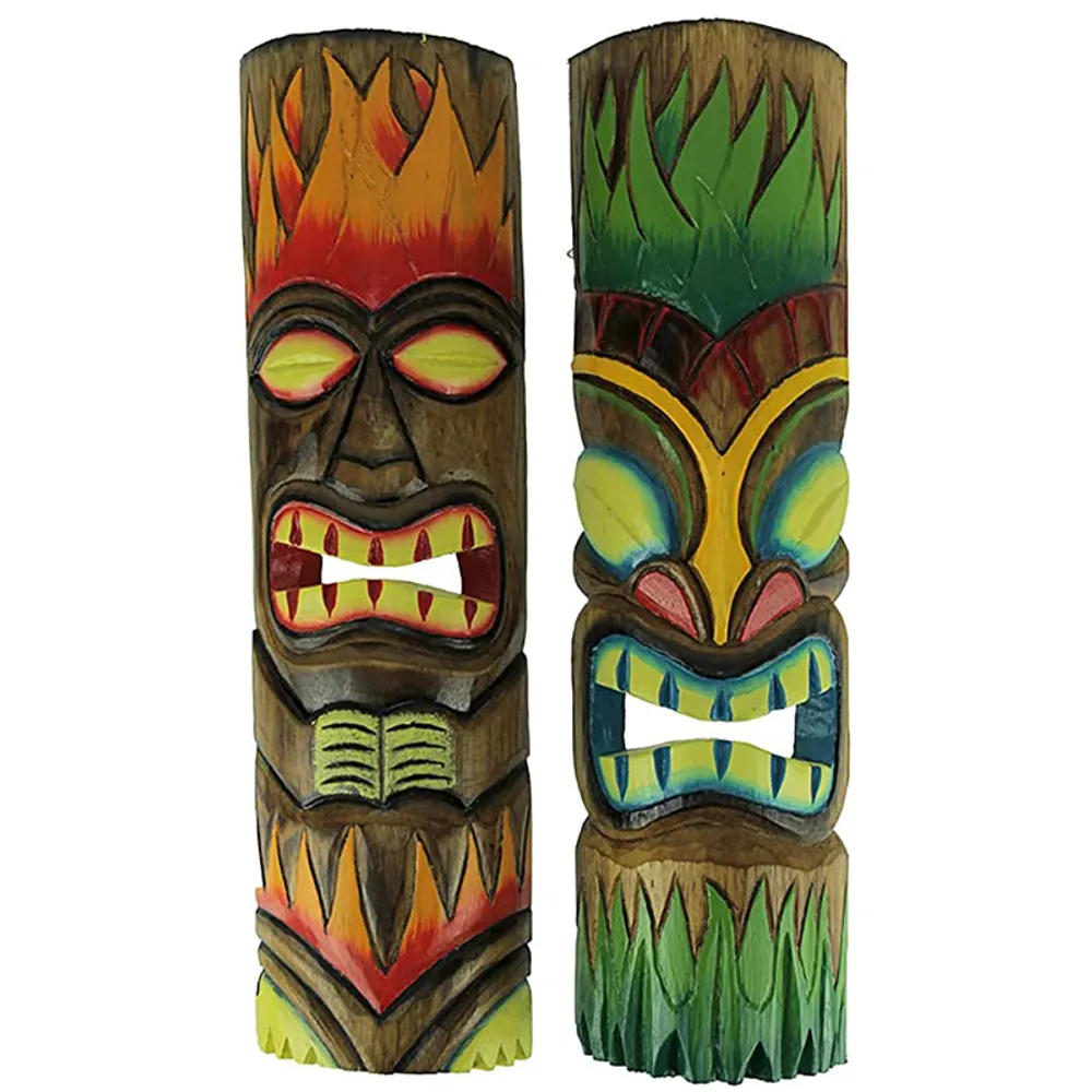 20" TOTEM POLE MASK 2-ASST ORANGE/GREEN