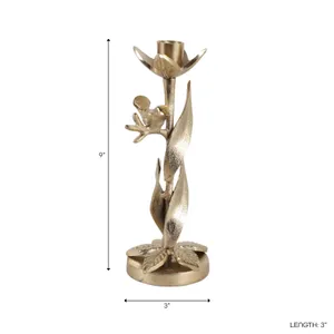 HOLLYMOOR GOLD CANDLE HOLDER 9 (IN) 10