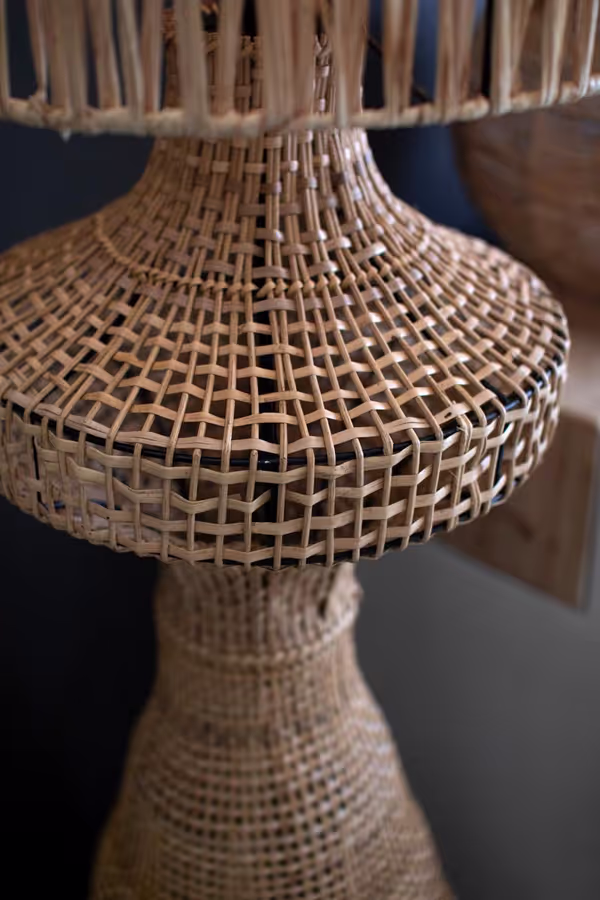 Rattan Floor Lamp with Shade