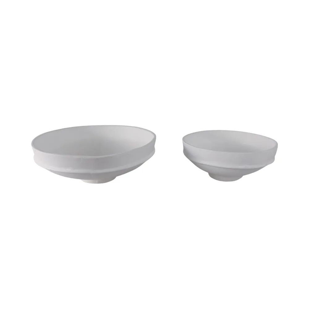 DEANWOOD SET OF 2 WHITE BOWLS 6 (IN)